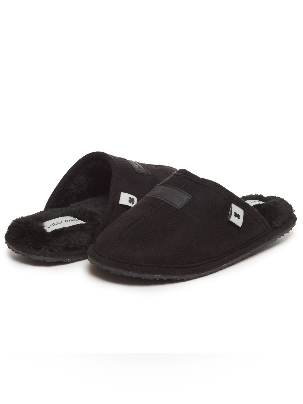Lucky Brand Kids Black Microsuede  Plush Slippers NWOT - Picture 3 of 6